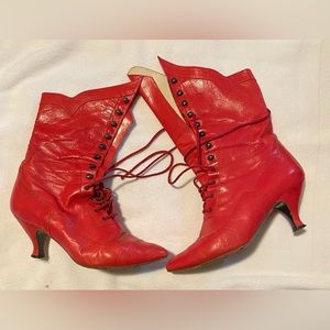 RED Peter Fox vintage leather Victorian boots (6.5)